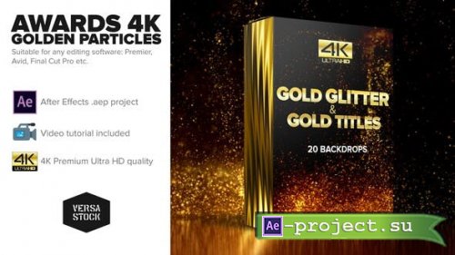 Videohive - Awards 4K Golden Glitter Particles Titles - 24982436 - Project for After Effects