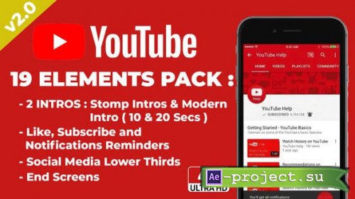 Videohive Youtuber Subscribe & End Screens V2 23179724 - Project for After Effects 