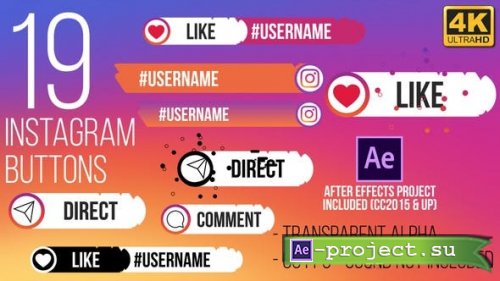 VideoHive: Instagram Button Splat 4K 25199745 - Project for After Effects &  Motion Graphics