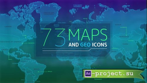 Videohive - 73 Maps And Geo Icons - 25256342 - Project for After Effects