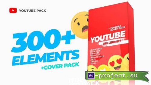 Videohive - 300 Youtube Library and over pack - 24219192- Project for After Effects