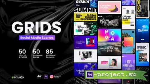 Videohive - Grids - Social Media Scenes - 24796583 - Project for After Effects