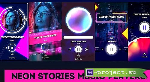 Neon Stories Music Players 359828 - After Effects Templates