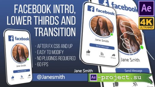 Videohive - Facebook Intro and Lowerthird (AfterFX) - 25460563 - Project for After Effects
