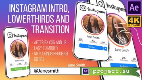 Videohive - Instagram Intro and Lowerthird (AfterFX) - 24187247 - Project for After Effects