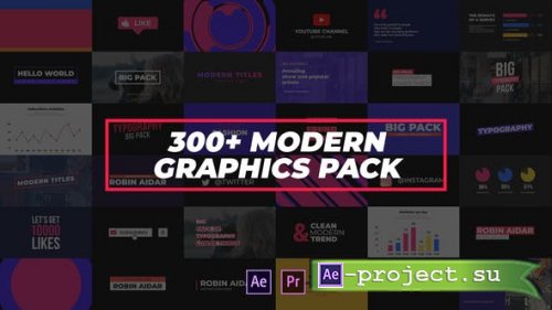 Videohive - 300+ Modern Graphics Pack - 24262002 - Project for After Effects