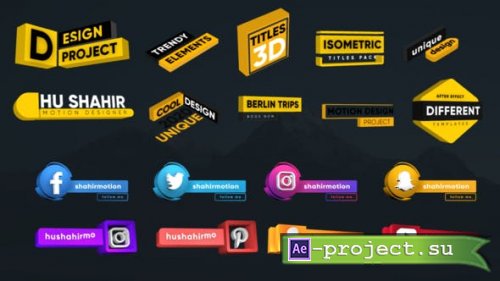 Videohive - Isometric Titles Pack - 25627793 - Project for After Effects