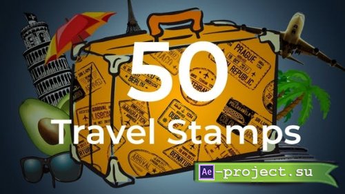 Videohive - 50 Travel Stamps - 23673412 - Project for After Effects