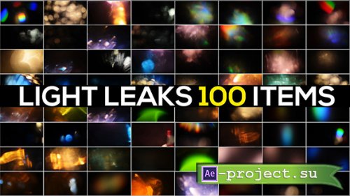 MotionElements - 100 LIGHT LEAKS PACK - 11754459 - Project for After Effects