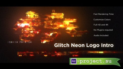 Videohive - Glitch Neon Logo Intro - 25854699 - Project for After Effects