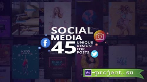 Videohive - Social Media - 45 Unique Design for Posts - 22060655 - Project for After Effects