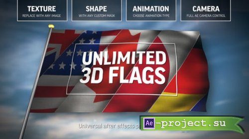 Videohive - Unlimited 3D Flags - 25557629 - Project for After Effects