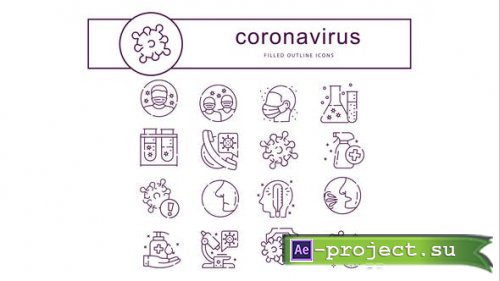 Videohive - Coronavirus - Animated Icons - 26234935 - Project for After Effects