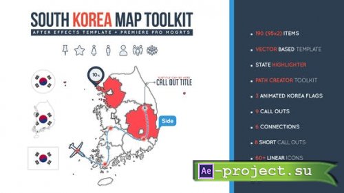 Videohive - South Korea Map Toolkit - 26295747 - Project for After Effects