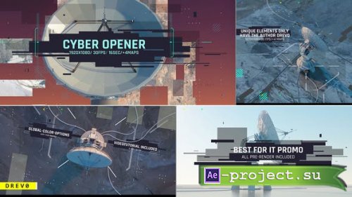 Videohive - Cyber Opener/ Satellite Antenna/ IT Glitch/ 3D UI/Sci-fi Industrial/ Information Digital Technology - 26305803 - Project for After Effects