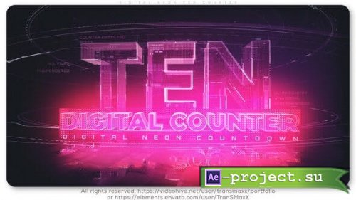 Videohive - Digital Neon TEN Counter - 26319979 - Project for After Effects
