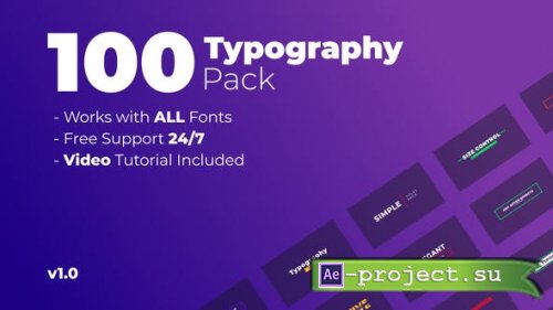 Videohive - 100 Titles Pack - 26329183 - Project for After Effects