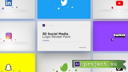 Videohive - 3D Social Media Logo Reveal Pack - 26349434 - Project for After Effects