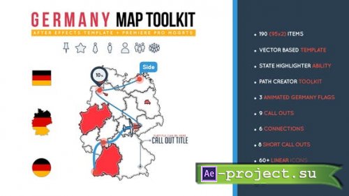 Videohive - Germany Map Toolkit - 26473731 - Project for After Effects