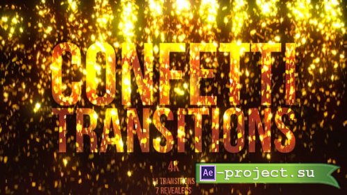 Videohive - Gold Confetti Transitions - 21718556 - Motion Graphics