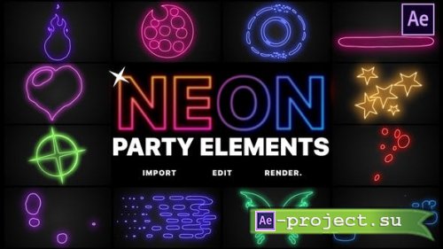 Videohive - Neon Party Elements | After Effects 26517821