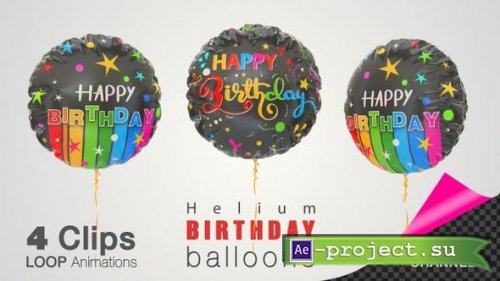 Videohive - Happy Birthday Celebration Helium Balloons - 26505289 - Motion Graphics