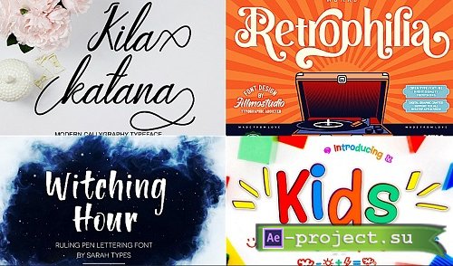 PROFESSIONAL BEAUTIFUL FONTS (Collection of 4 pieces.)