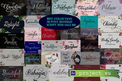Best Collection 28 Font Bundles Script - 29 Premium Fonts
