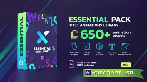 Videohive - TypeX - Essential Pack: Title Animation Presets Library V1.2.2 - 25736756 - Script for After Effects