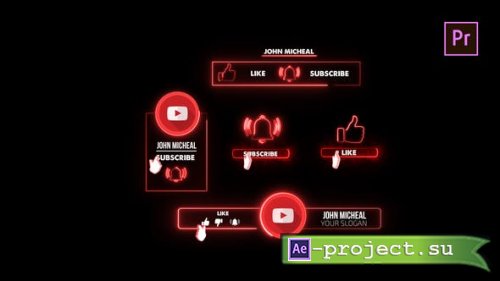 Videohive - Youtube Neon Subscribe (MOGRT) - 26659856 - Premiere Pro Templates