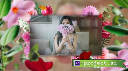Beautiful romantic flowers wedding love - Project for After Effects