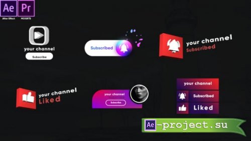Videohive - Youtube Modern Subscribe Elements - 26776345 - Premiere PRO and After Effects