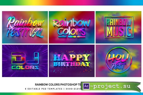 Rainbow Colors Photoshop Text Effect - 5033957