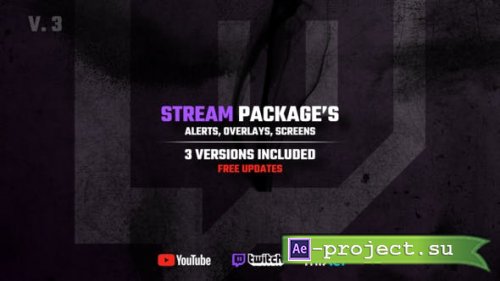 Videohive - Stream Packages - Alerts, Overlays, Screens V3 - 25429330 - Project for After Effects
