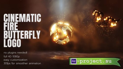 Videohive - Cinematic Fire Butterfly Logo - 27124693 - Project for After Effects