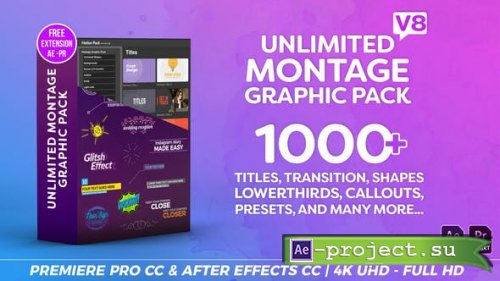 Videohive - Montage Graphic Pack / Titles / Transitions / Lower Thirds and more - 23449895 - Projects & Script for AE and PPpro