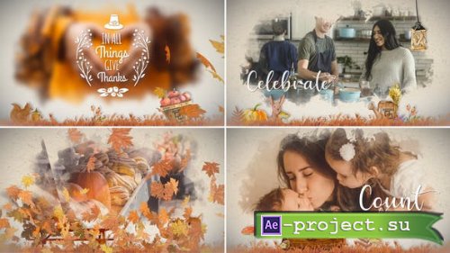 Videohive - Thanksgiving Watercolored Slideshow - 24971366 - Project for After Effects