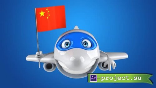 Videohive - 5 cartoon Planes with flags - 27267356 - Motion Graphics