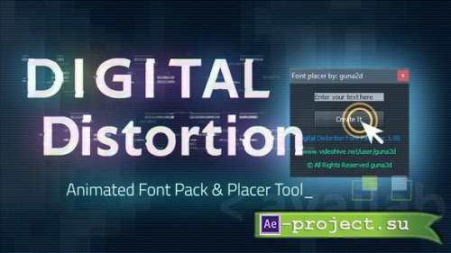 Videohive - Digital Distortion Animated Font Pack with Tool - 25002354 - Project & Script for After Effects