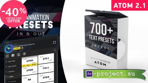 Videohive - Text Presets | Atom V2.1 - 23150189 - Project & Script for After Effects