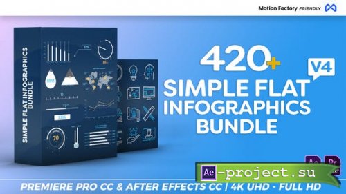 Videohive - Simple Flat Infographics Bundle V4 - 22266430- Premiere Pro - Project for After Effects