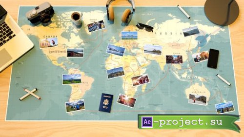 Videohive - Travel Map Slideshow - 22271846 - Project for After Effects