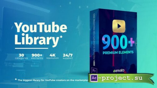 Videohive - Youtube Pack - Transitions & Assets - 27009072 - Premiere Pro - Project for After Effects