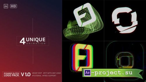 Videohive - Dynamic Glitch Logo Pack - 27423301 - Project for After Effects