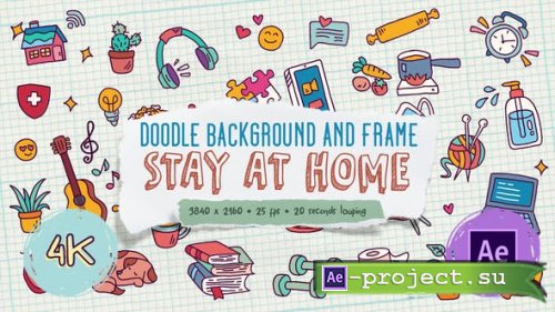Videohive - Doodle Background and Frame - Stay At Home - 27871985 - Project for After Effects