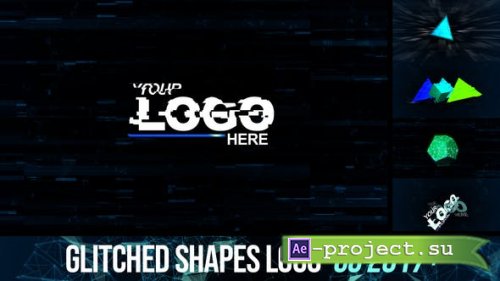Videohive - Glitched shapes logo intro - 26209719 - Project for After Effects