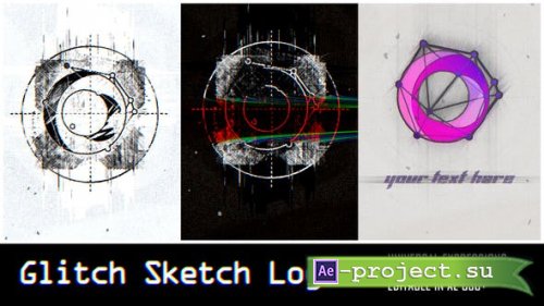 Videohive - Glitch Sketch Logo - 25797602 - Project for After Effects