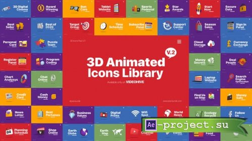 Videohive - 3D Animated Icons Library - 25620968 - Project for After Effects
