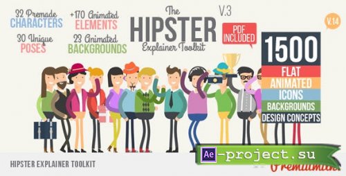 Videohive - Hipster Explainer Toolkit & Flat Animated Icons Library V3 - 10981763