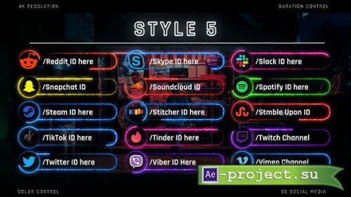 Videohive - Neon Social Media Lower Thirds - 28410832 - Project for After Effects